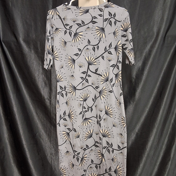 LuLaRoe Gray Midi Sheath Dress with Crew Neck - Picture 9 of 11